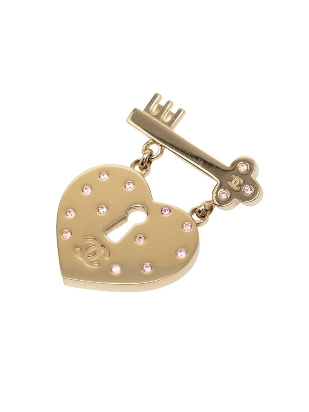 Chanel Cc Logo Key Brooch Gold-Tone #371357C69B